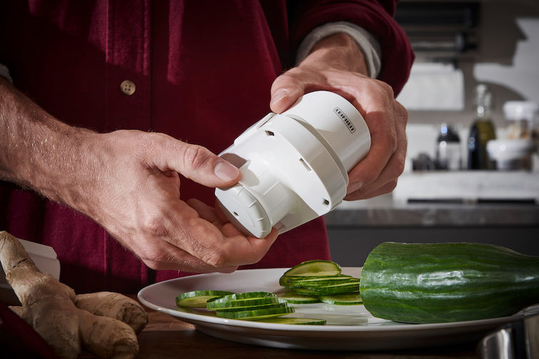 Küchenhobel Leifheit Scheibenschneider Comfort Slicer Pearl Grey Gemüsehobel 